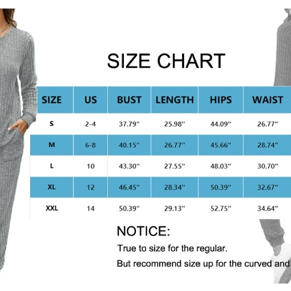 Cozy Ribbed Knit Lounge Set- Gray - Picture 5 of 5